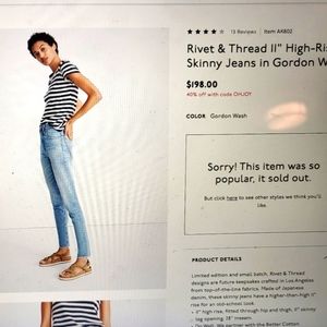 Rivet & Thread high-rise skinny jeans